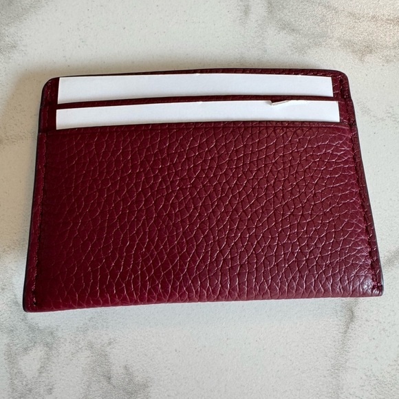 Michael Kors Leather Card Holder in Dark Cherry Color - Picture 3 of 4